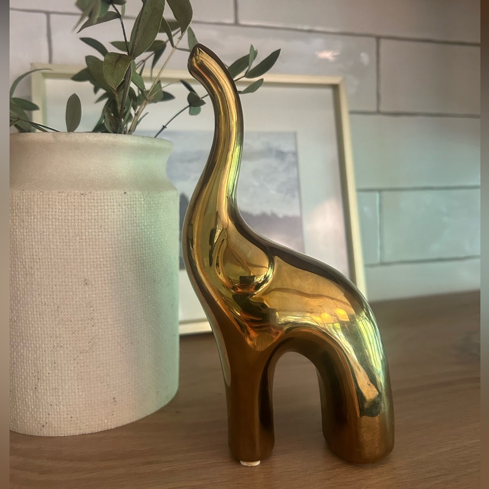 Gold Elephant Figurine/ Nursey or Playroom Decor